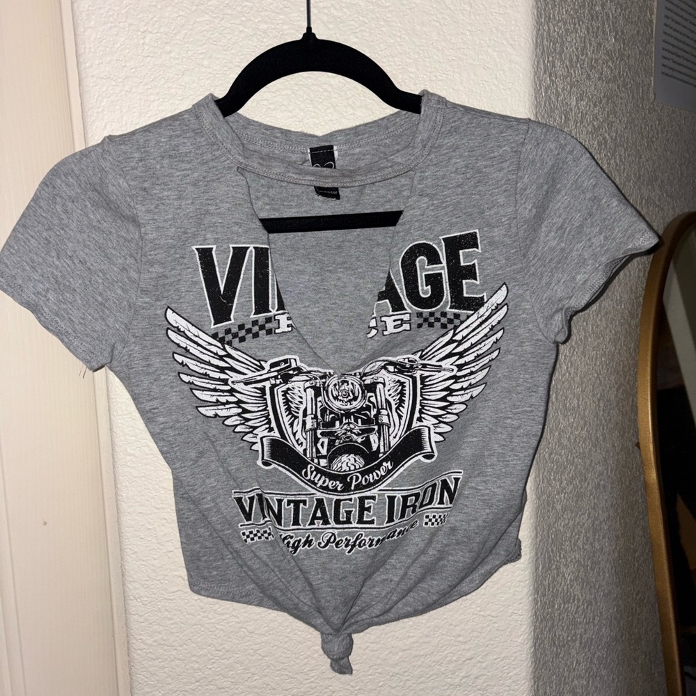 Windsor Gray Vintage Graphic Crop Top